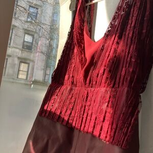 Zara Burgundy Midi Dress